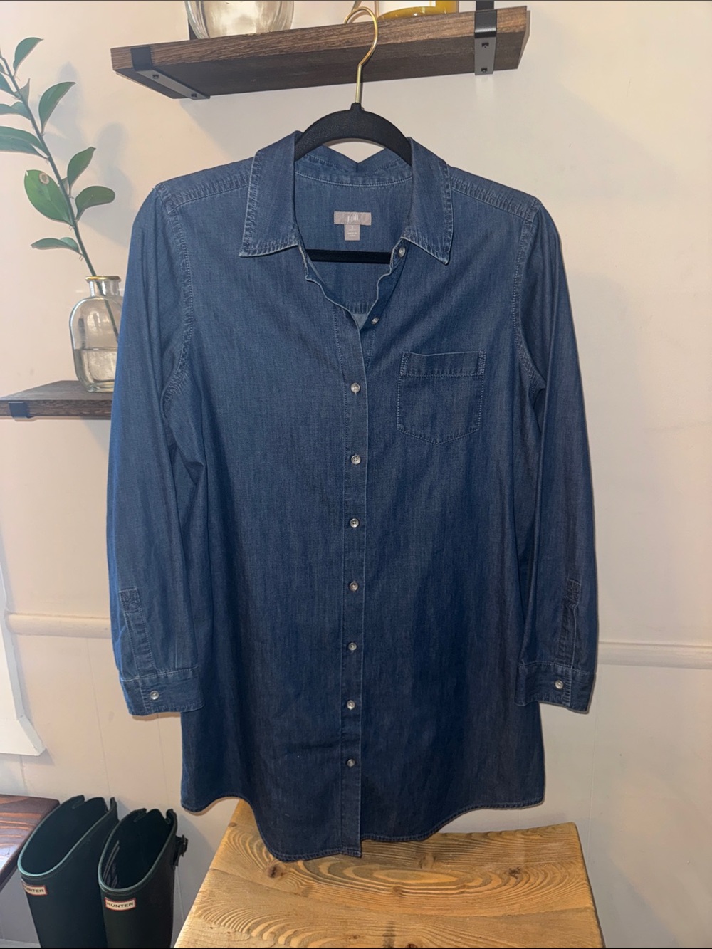 J.Jill Denim Shirt Dress Size Small Petite